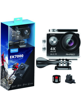 AKASO Brave 7 LE 4K30FPS 20MP WiFi Action Camera with Touch Screen Vlog  Camera EIS 2.0 Remote Control 131 Feet Underwater Camera with 2X 1350mAh