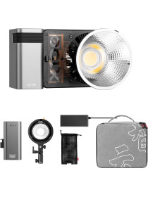 ZHIYUN MOLUS X100 PRO Bi-Color 100W COB Video Light, 385g LED Pocket Light 17317Lux 2700K-6500K CRI 95+/TLCI 97+ with Bluetooth App Control AC/DC Power Supply