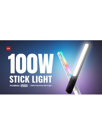 ZHIYUN F100 100W RGB LED Video Light Stick Wand, Dimmable Handheld Photography Lighting for Photographic Studio,Video Conferencing,Fill Light,Live Streaming,Collection Portrait,Black