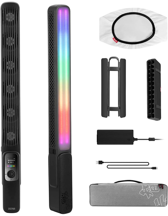 ZHIYUN F100 COMBO 100W RGB LED Video Light Stick Wand, Dimmable Handheld Photography Lighting for Photographic Studio,Video Conferencing,Fill Light,Live Streaming,Collection Portrait,Black