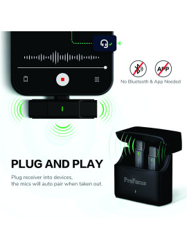 Smart Microphone For Android Users With Charging Case (EP033A) C-Type, Plug & Play Dual-Channel Lavalier By ProFocus