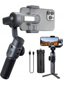 Zhiyun Smooth 5s with Inbuilt Light 3-Axis Gimbal Focus Pull & Zoom Capability Handheld Gimbal Stabilizer for Smartphone, Compatible with iPhone 14 Pro Max Mini 12 11 XS XR X 8 7 6 Plus Android Samsung Galaxy S8+ S8 S7 S6 S5