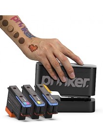  Prinker S Temporary Tattoo Device Package for Your Instant Custom Temporary Tattoos with Premium Cosmetic Full Colour + Black Ink is compatible with iOS and Android devices.