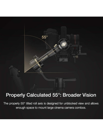 Zhiyun Crane 3S 3-Axis Handheld Gimbal Stabilizer for DSLR Cameras and Camcorder, 6.5kg Payload, Extendable Roll Axis, 12 Hours or Longer Continuous Uptime, DC-in, TransMount SmartSling Handle