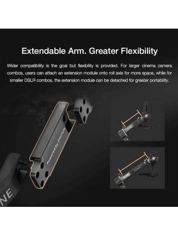 Zhiyun Crane 3S 3-Axis Handheld Gimbal Stabilizer for DSLR Cameras and Camcorder, 6.5kg Payload, Extendable Roll Axis, 12 Hours or Longer Continuous Uptime, DC-in, TransMount SmartSling Handle
