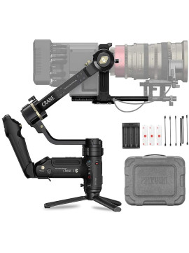 Zhiyun Crane 3S 3-Axis Handheld Gimbal Stabilizer for DSLR Cameras and Camcorder, 6.5kg Payload, Extendable Roll Axis, 12 Hours or Longer Continuous Uptime, DC-in, TransMount SmartSling Handle