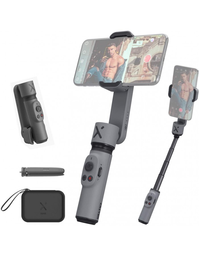 Zhiyun Smooth X Combo Selfie Stick 2 Axis Phone Gimbal Stabilizer for Smartphone iPhone Xs Max Huawei, with Handheld Extendable Foldable, Face Tracking, Gesture Control