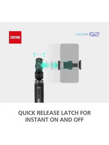 Zhiyun Smooth Q2 3-Axis Handheld Gimbal for Smartphone, Small Pocket Size 260g Max. Payload 360 Degree Rotation IOS & Android Supported Quick Release 17h Running Time, for Vlog YouTube Street Snapshot