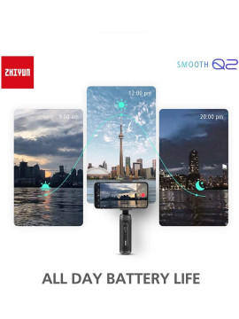 Zhiyun Smooth Q2 3-Axis Handheld Gimbal for Smartphone, Small Pocket Size 260g Max. Payload 360 Degree Rotation IOS & Android Supported Quick Release 17h Running Time, for Vlog YouTube Street Snapshot