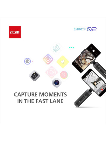 Zhiyun Smooth Q2 3-Axis Handheld Gimbal for Smartphone, Small Pocket Size 260g Max. Payload 360 Degree Rotation IOS & Android Supported Quick Release 17h Running Time, for Vlog YouTube Street Snapshot
